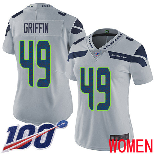 Seattle Seahawks Limited Grey Women Shaquem Griffin Alternate Jersey NFL Football #49 100th Season Vapor Untouchable->youth nfl jersey->Youth Jersey